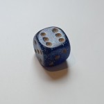 Glitter 15mm Six Sided Spot Dice - Blue